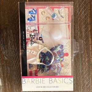 Barbie Basics White Hat and Floral Scarf Set
